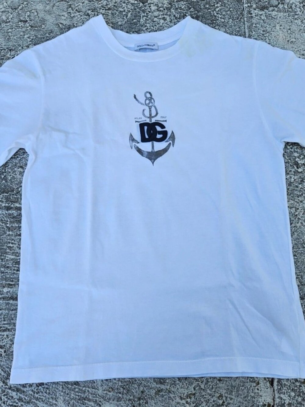 Dolce & Gabbana Kid Boys T Shirt White Cotton Short Sleeve Size 7/8 Made Italy